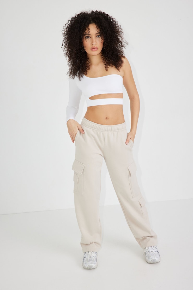 Fleece Cargo Sweatpant, Pebble Grey, large