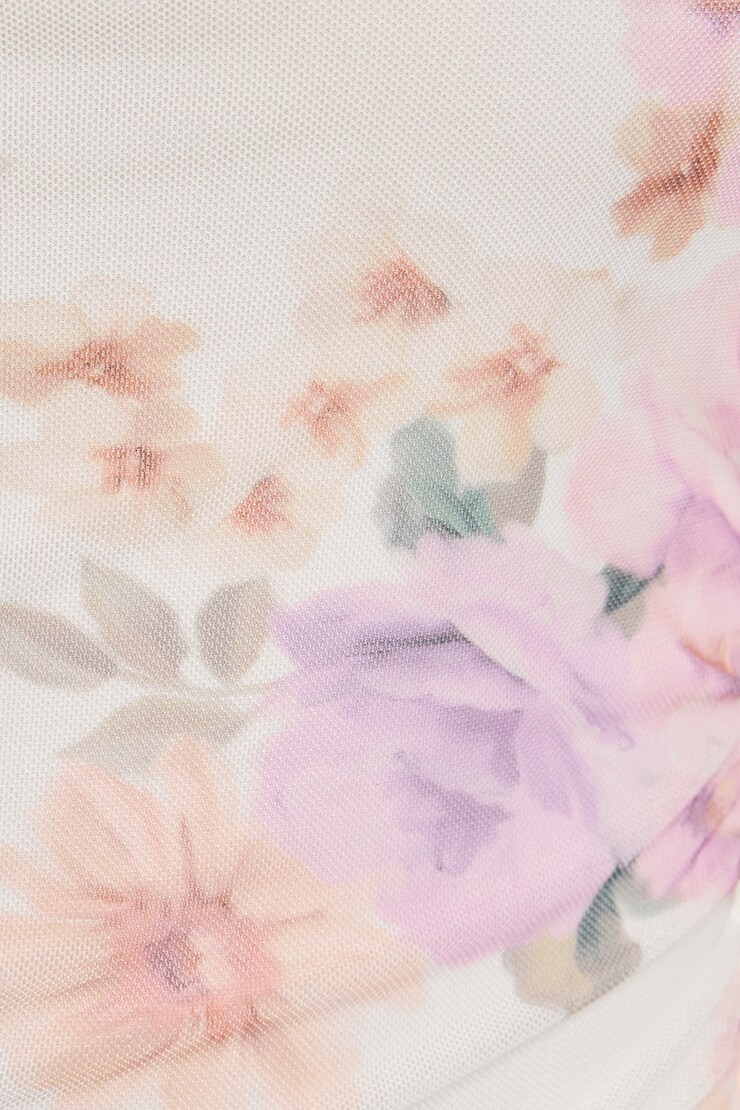 Rosalie Ruched Tube  Top, Watercolor Floral, large