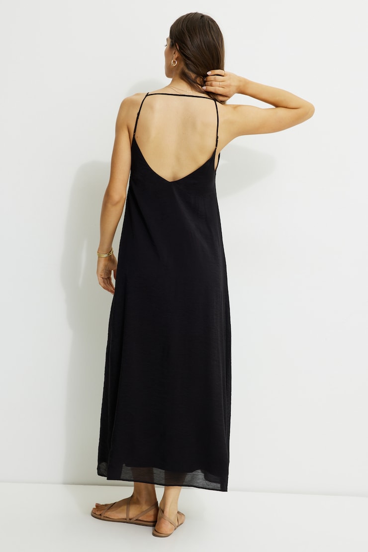Robe nuisette maxi coupe en A Noir encre large