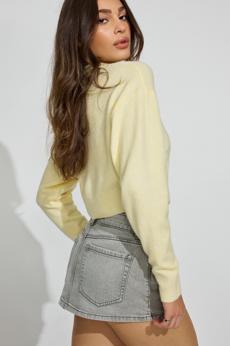 Denim Micro Skort, Rocky Grey, large