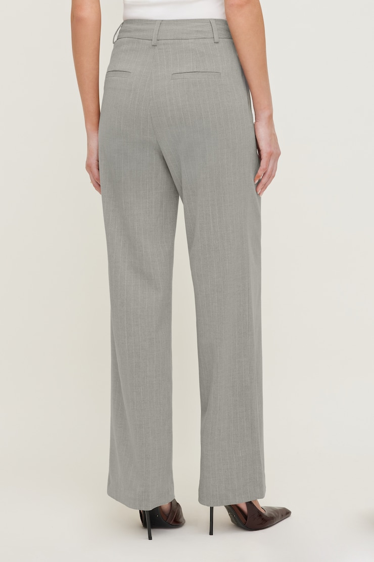 Alex Pinstripe Wide Leg Pants Grey Pinstripe large