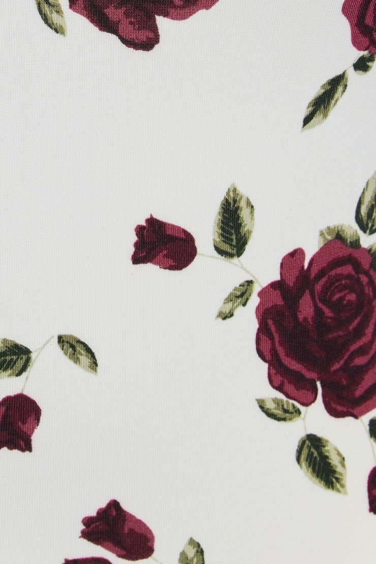 Open Back Ruched Tank Top, Snow White & Roses, large