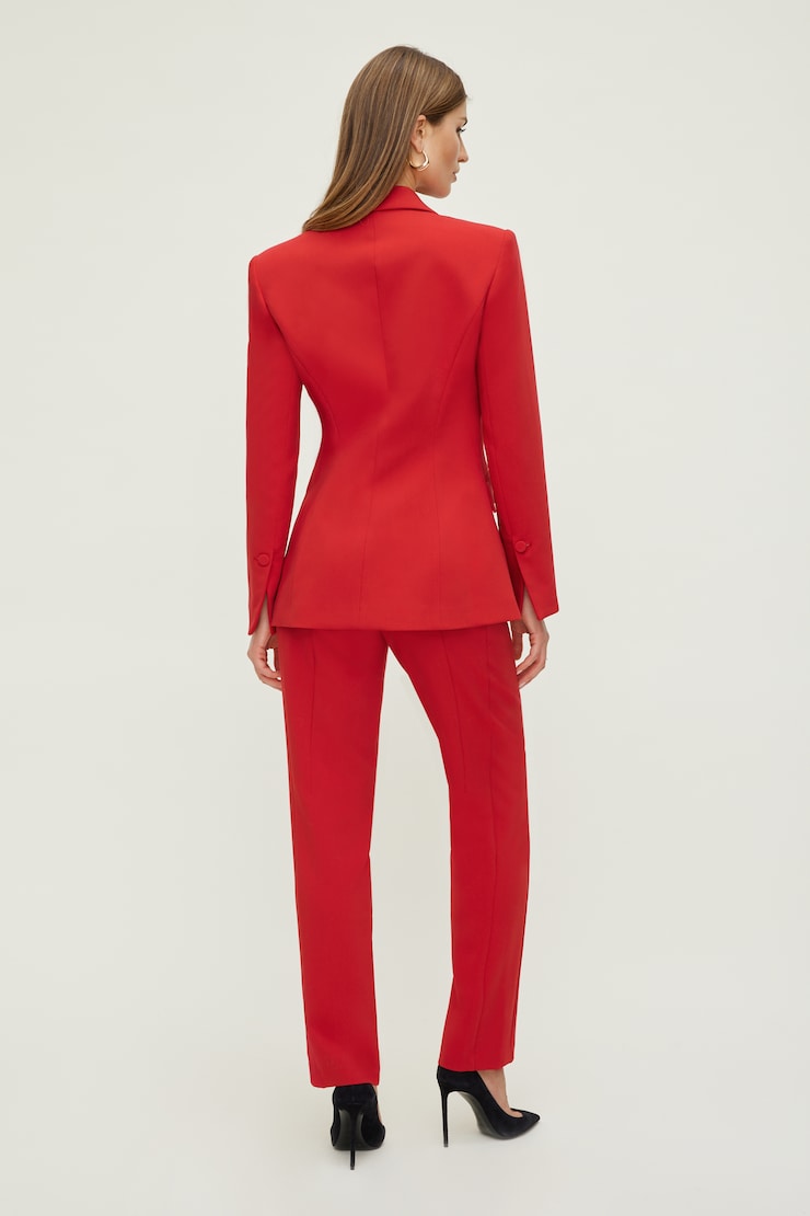 Anna Cinched Blazer Chili Pepper Red large