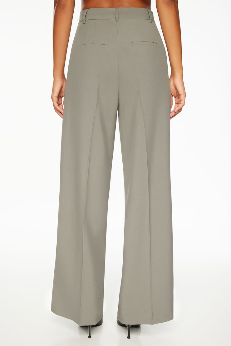Eversleek | Ellie Pleated Wide Leg Pants Rainstorm Grey large