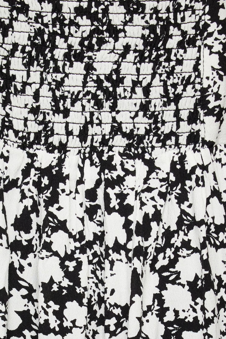 Jasmine Flare Mini Dress Black & White Floral large
