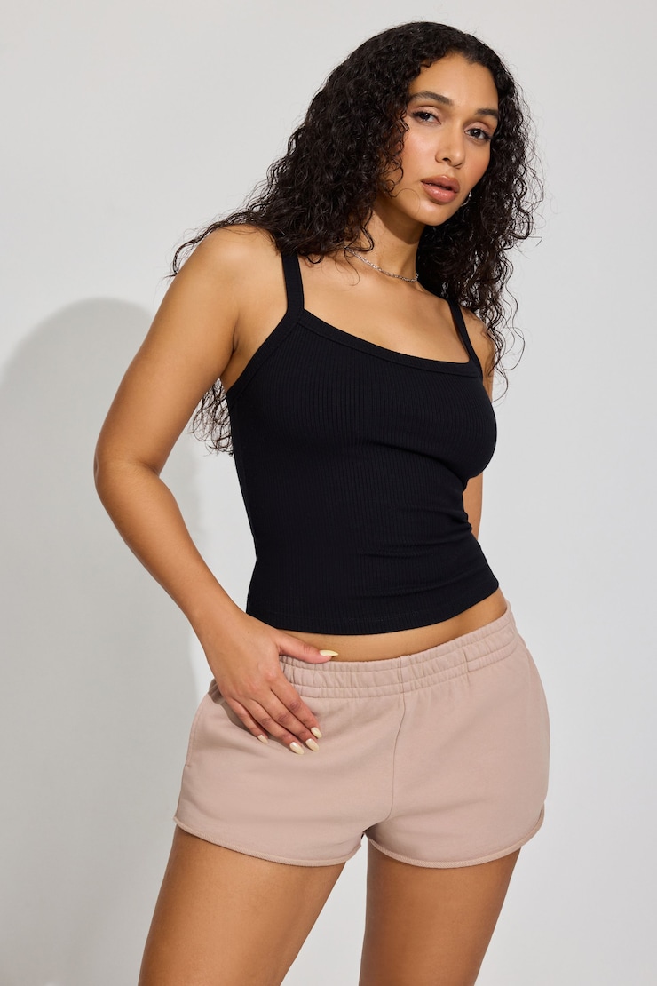 Short à taille basse SoftTerry, Brun chèvre, large