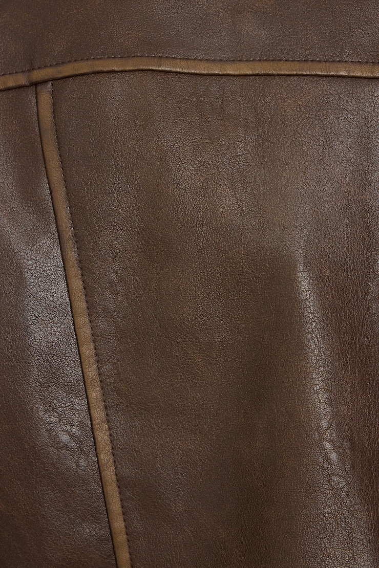 Washed Faux Leather Biker Jacket, Dark Mocha Test-Manual update, large