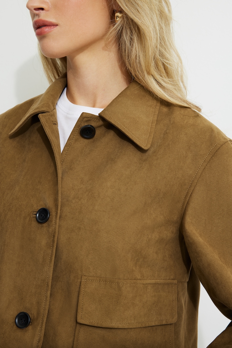 Blouson écourté en faux suède