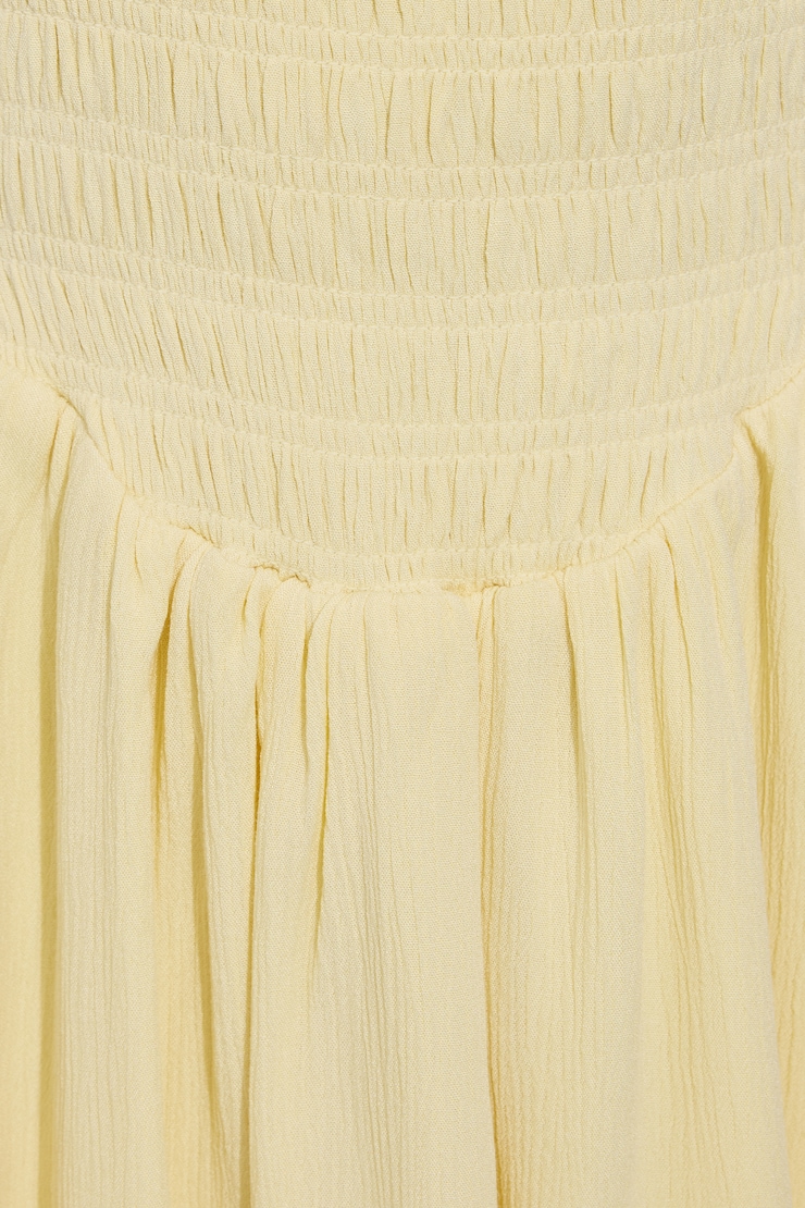 Kenzie Smocked Tiered Romper, Anise Flower Yellow, large