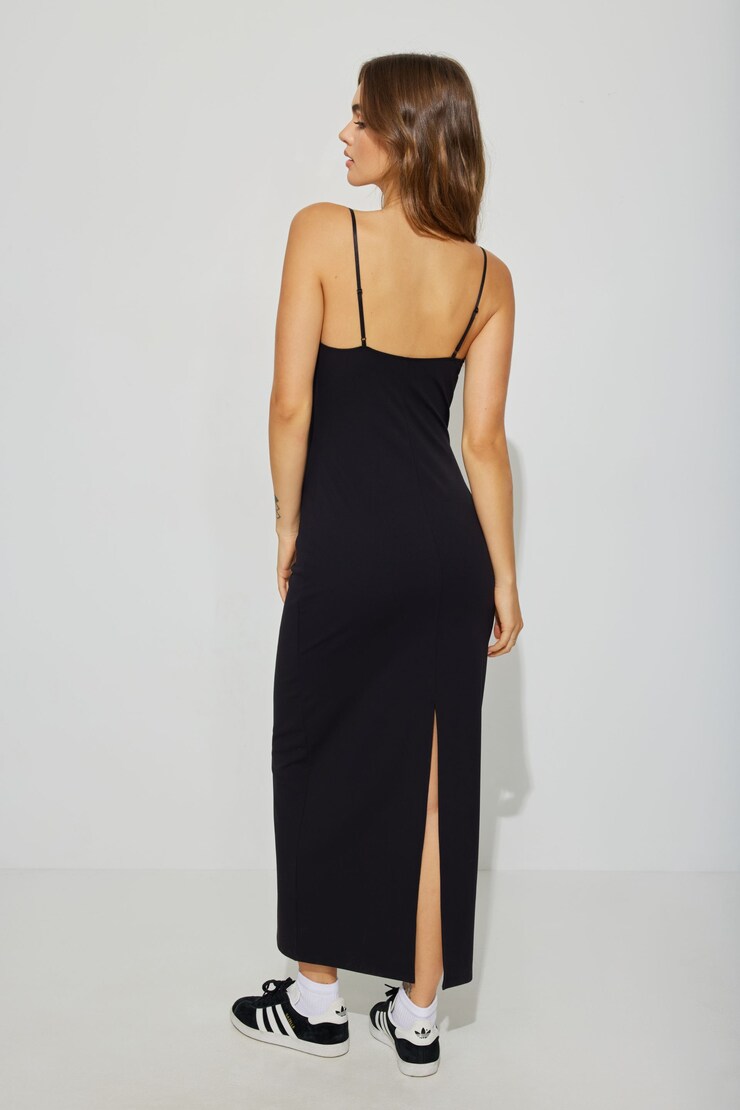 Tianna Lace Trim Maxi Dress, Jet Black, large