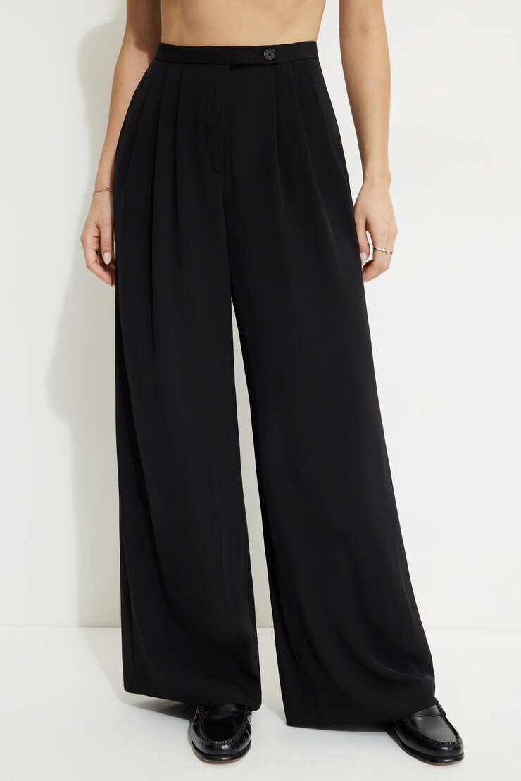 Fluid Wide Leg Pants Jet Black large