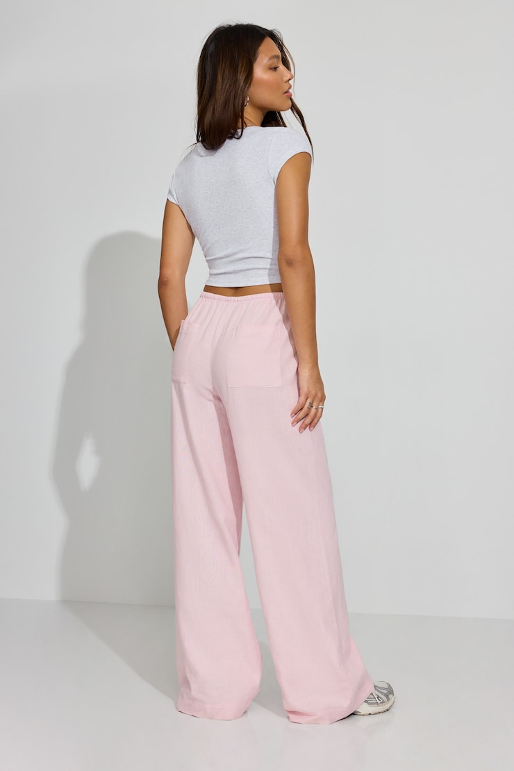 SoftTerry Wide Leg Sweatpants, Light Pink, large