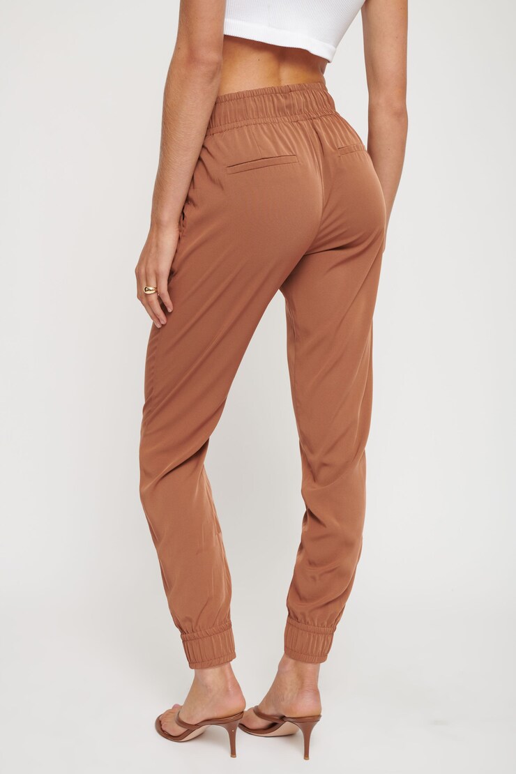 Jogger Sacha à taille haute Carob Brown large