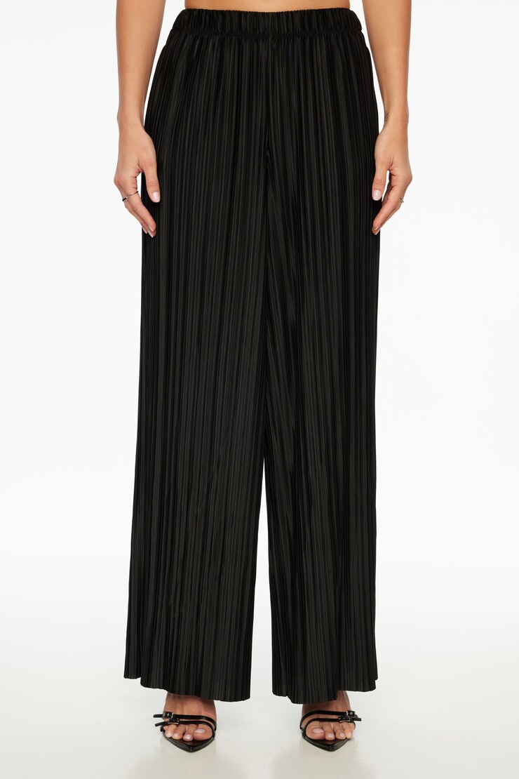 Plissé Knit Wide Leg Pants  Jet Black large