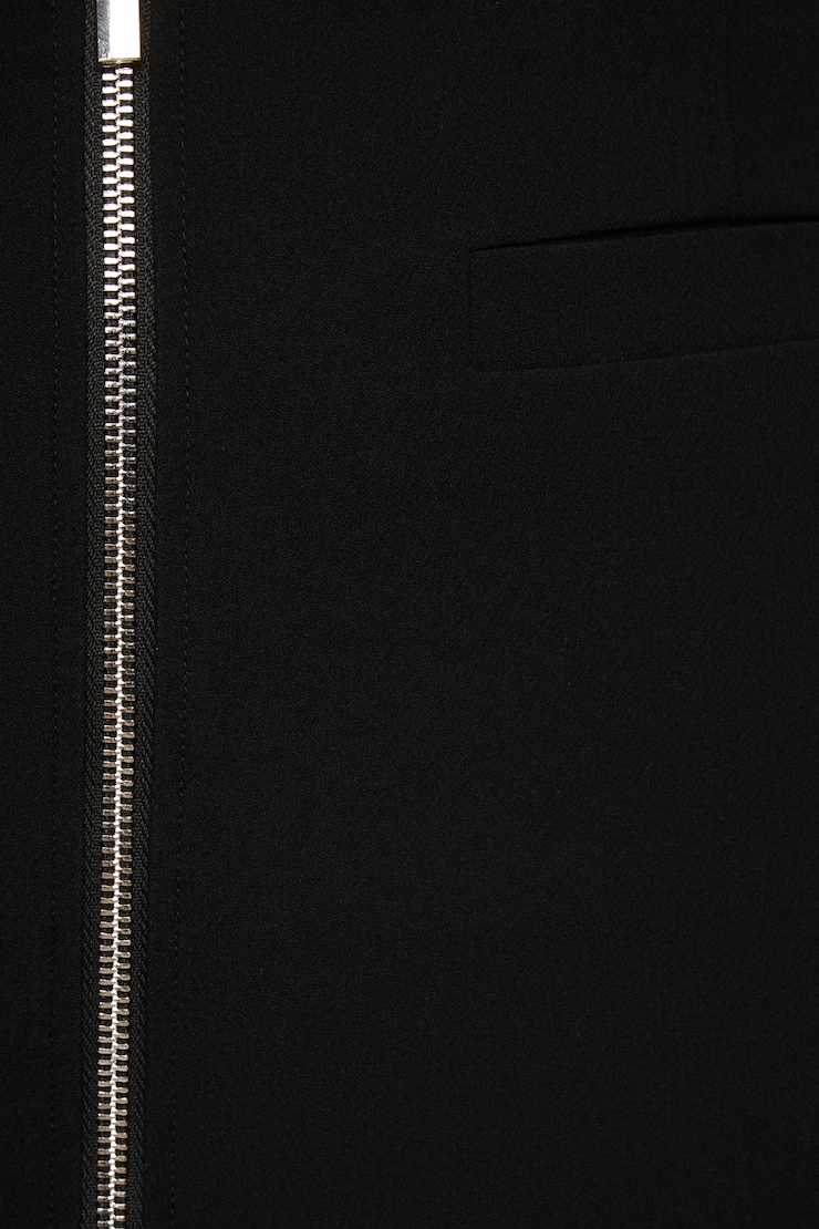 Front Zip Mini Skirt Jet Black large