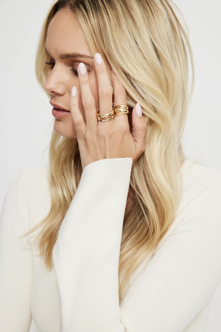 3-Pack Pearl Cocktail Rings Off White/Gold large
