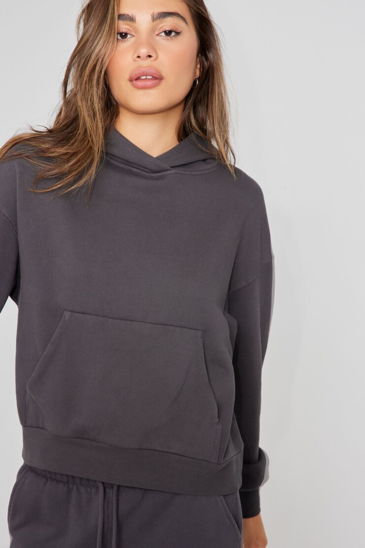 Elevated Boxy Hoodie, Forged Iron Grey, large