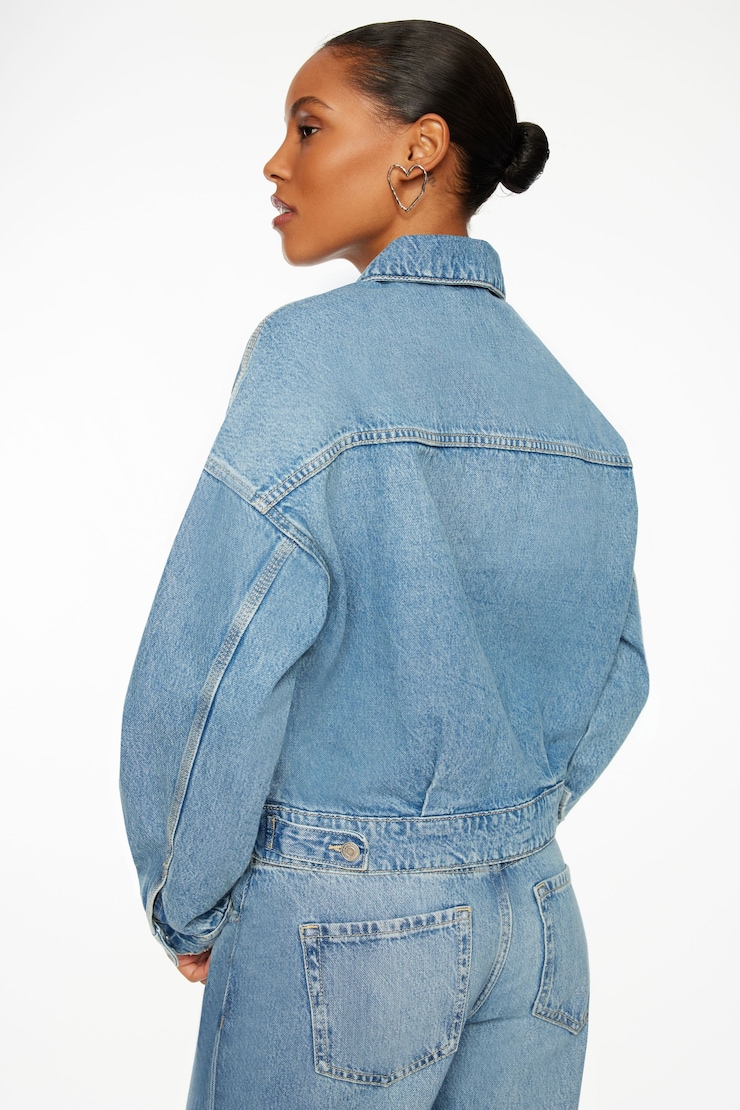 Buttoned Denim Jacket Indigo Medium  large