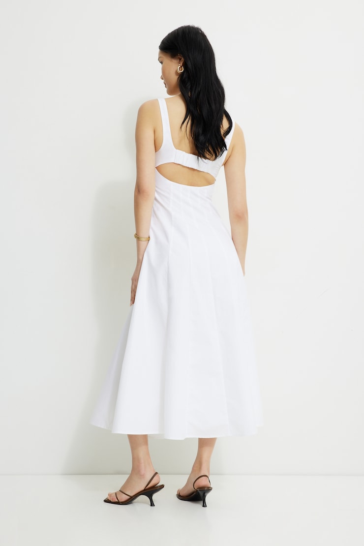 Capri Poplin Maxi Dress Bright White large