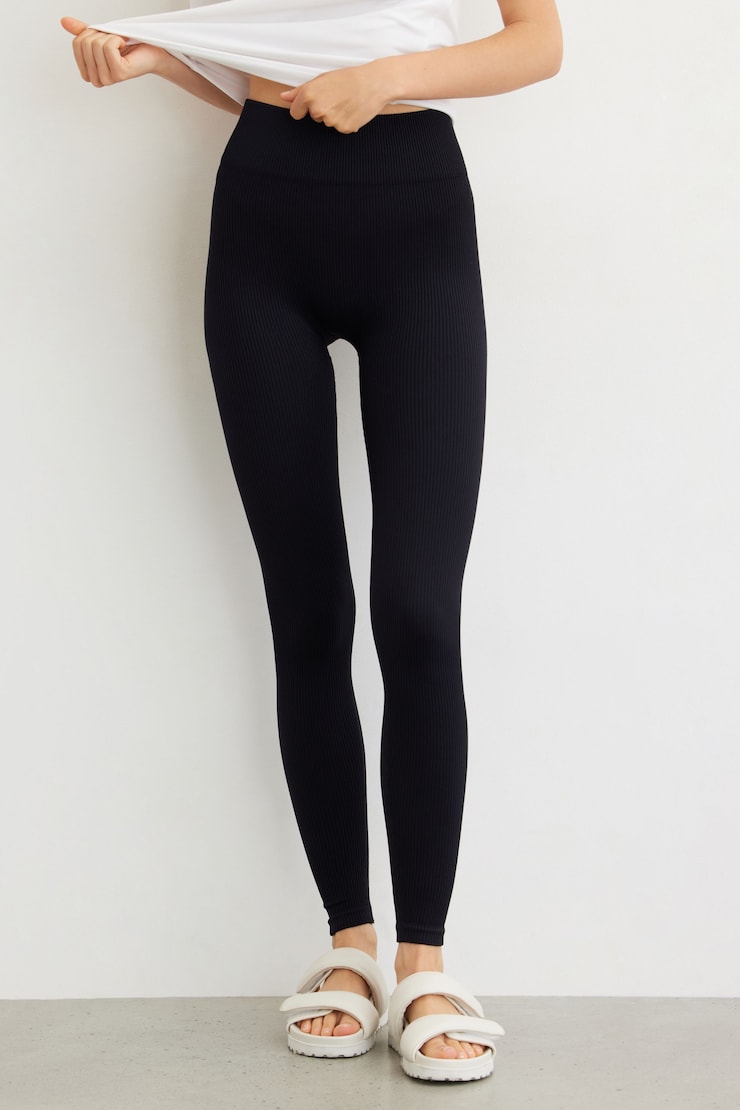 Bloor Seamless Rib Leggings Jet Black large