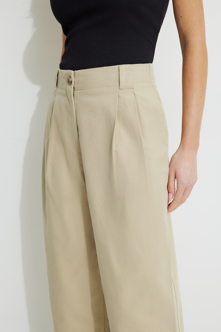 Straight High Waist Ankle Pants Barley Corn large