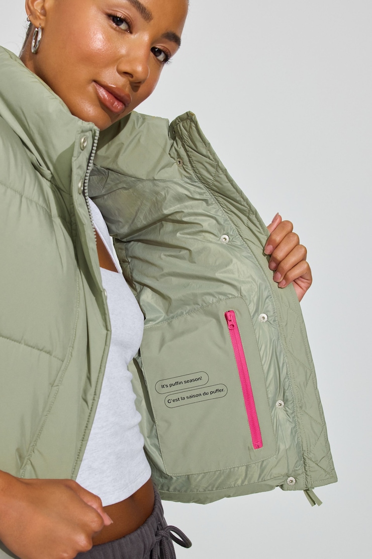 Perfect Puffer Vest, Pretty Sage Green, large