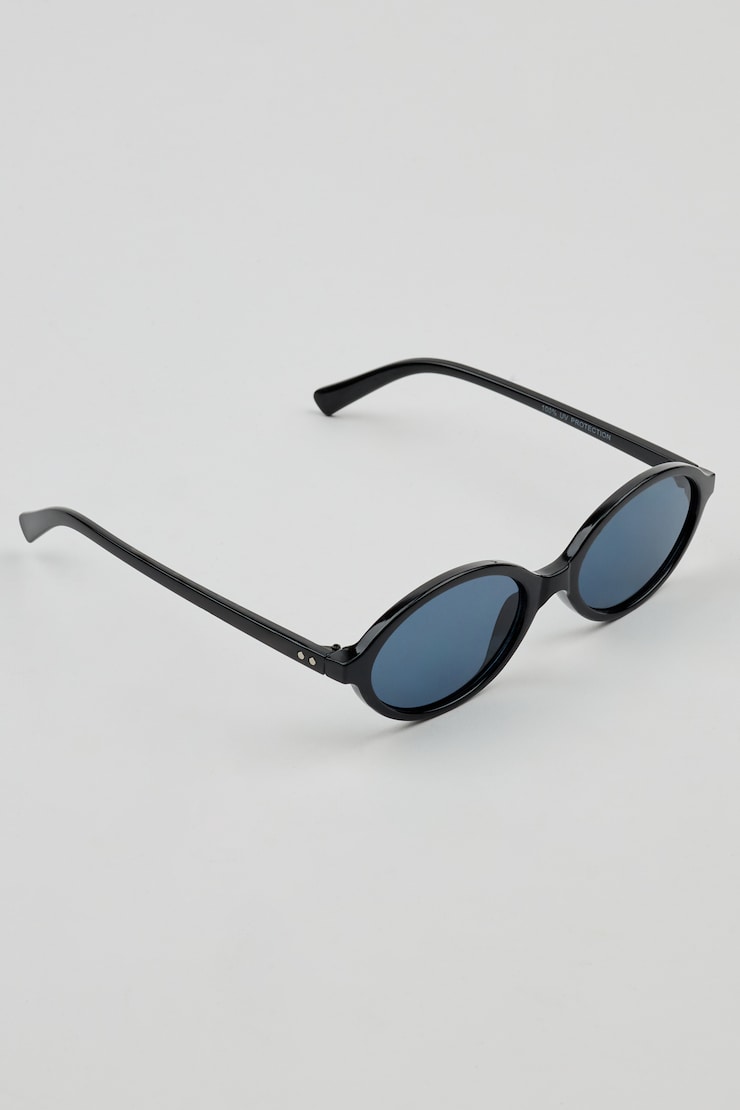Slim Oval Sunnies, Black/Smoke, large