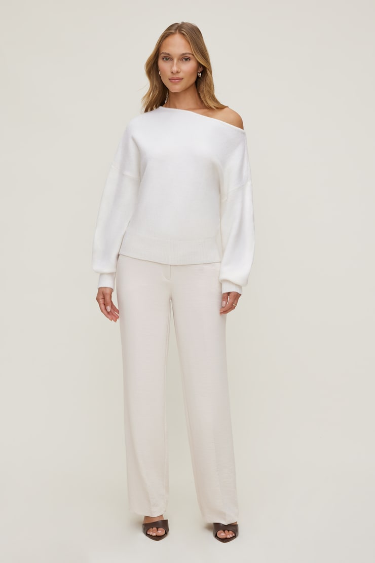 Pantalon fluide et épuré à jambe droite Camelia