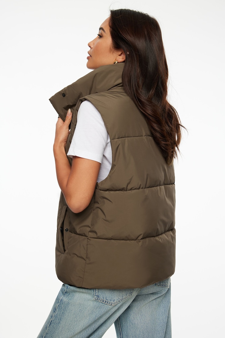 Quilted Puffer Vest Chocolate Chip large