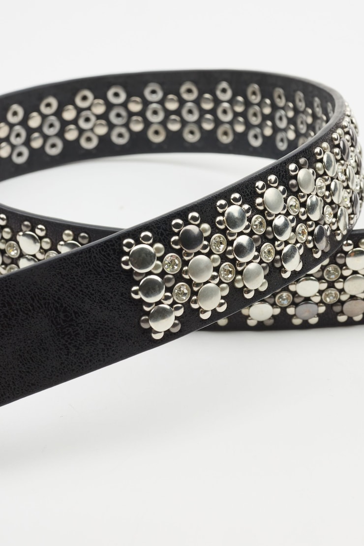 Super Studded Belt, Silver/Black, large