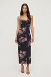 chinese dress ladies Ace Floral Dynamite Velvet Strapless Maxi Dress Curve Black-Multi / 2X by Sugarlips