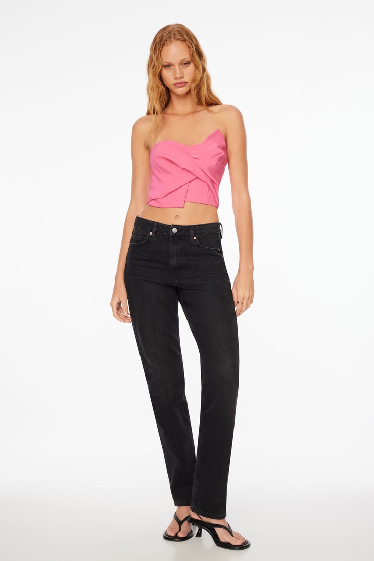 Haut bustier noué à l'avant  Rose fandango large