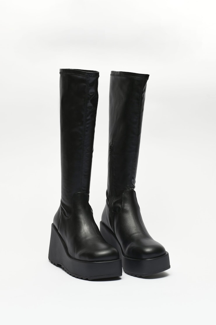 STEVE MADDEN Bottes à plateforme Duke 20, Noir encre, large