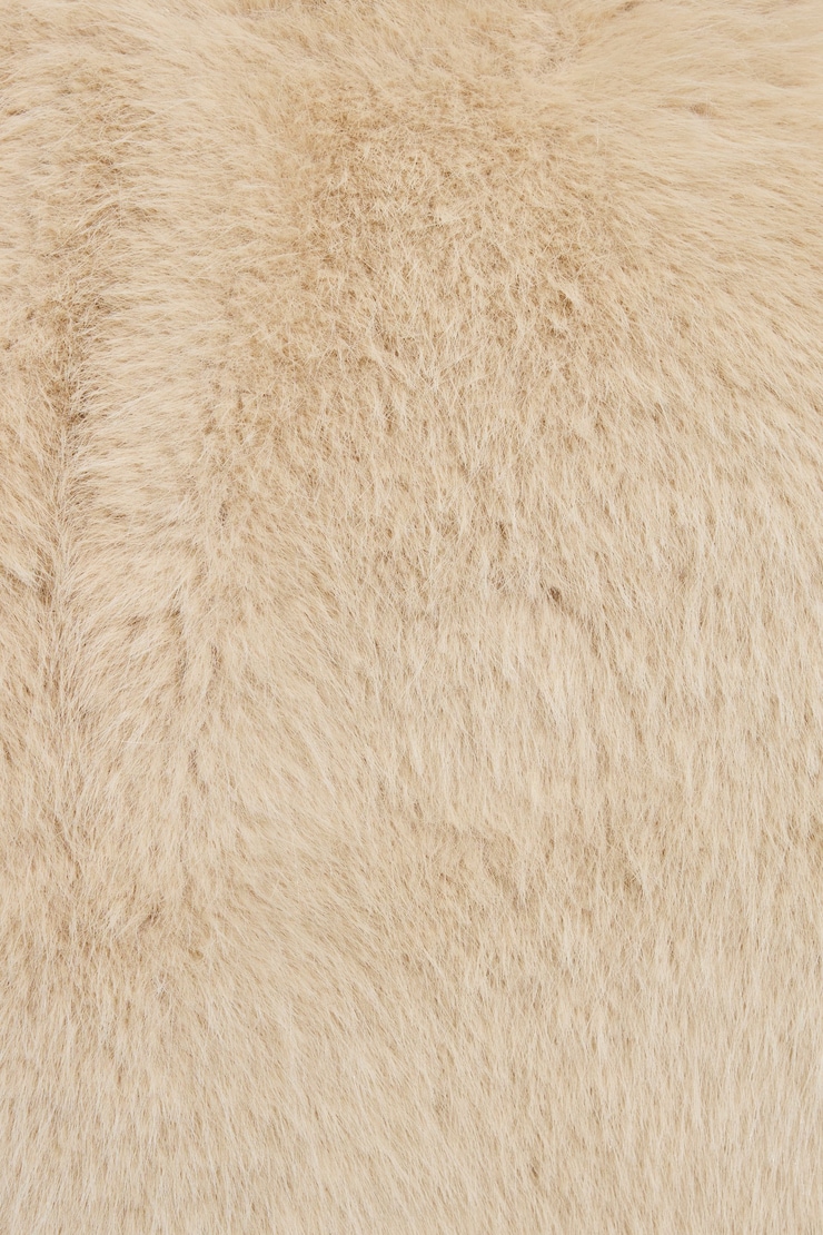 Faux Fur Vest, Almond Cookie Brown, large
