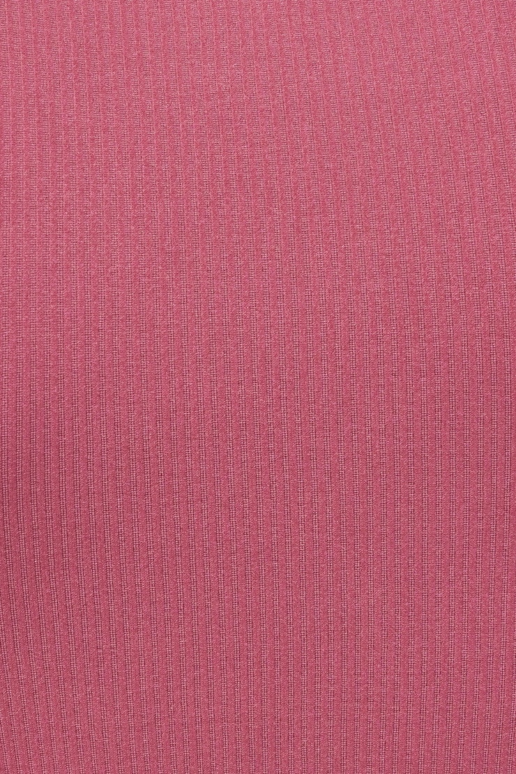 T-shirt sans coutures à col plongeant Sonia, Rose sec, large