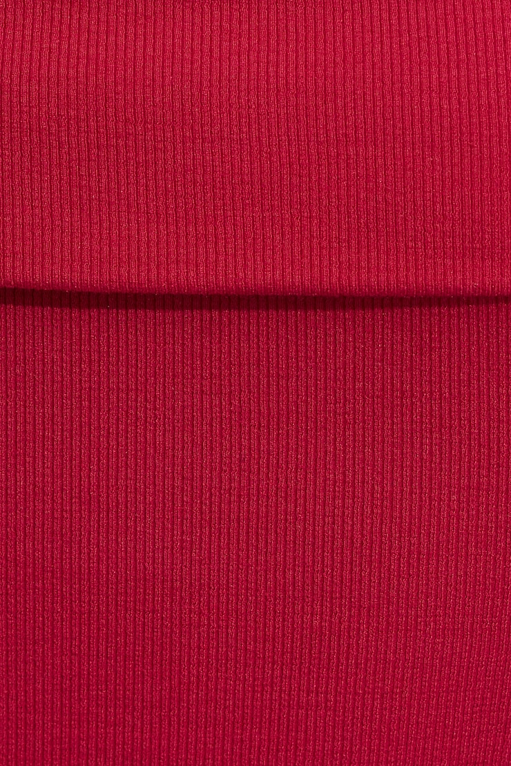 Kayla Foldover Off Shoulder Top, Chili Pepper Red, large