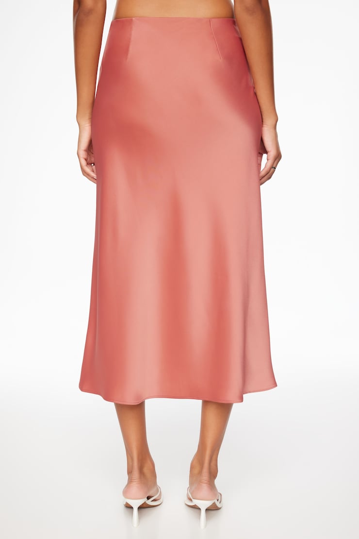 Jupe midi de style nuisette en satin Melody Rose canyon large