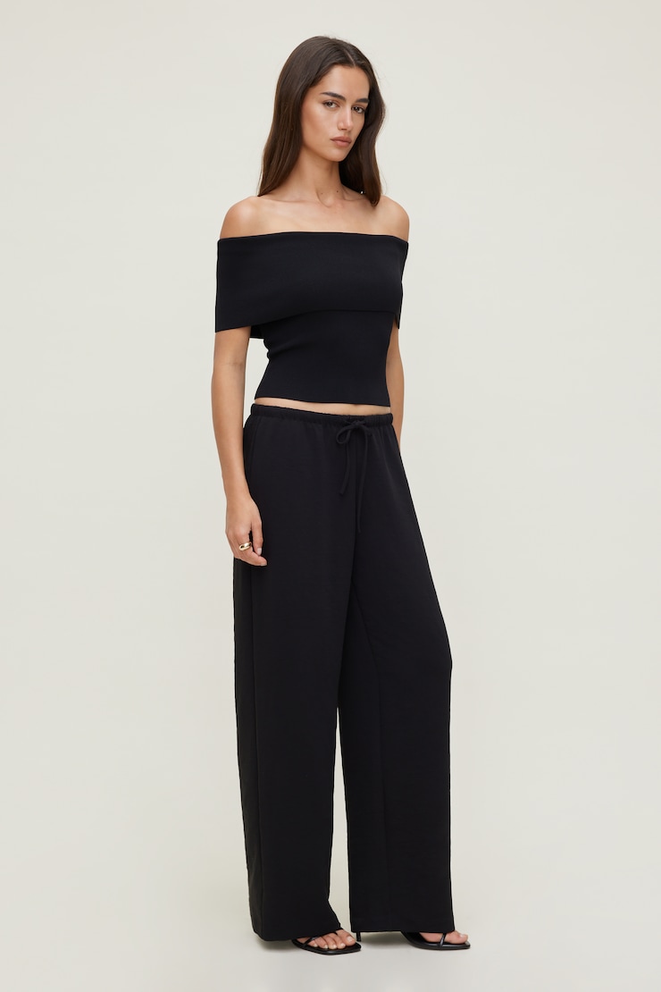 Leo Airflow Wide Leg Pants Jet Black large