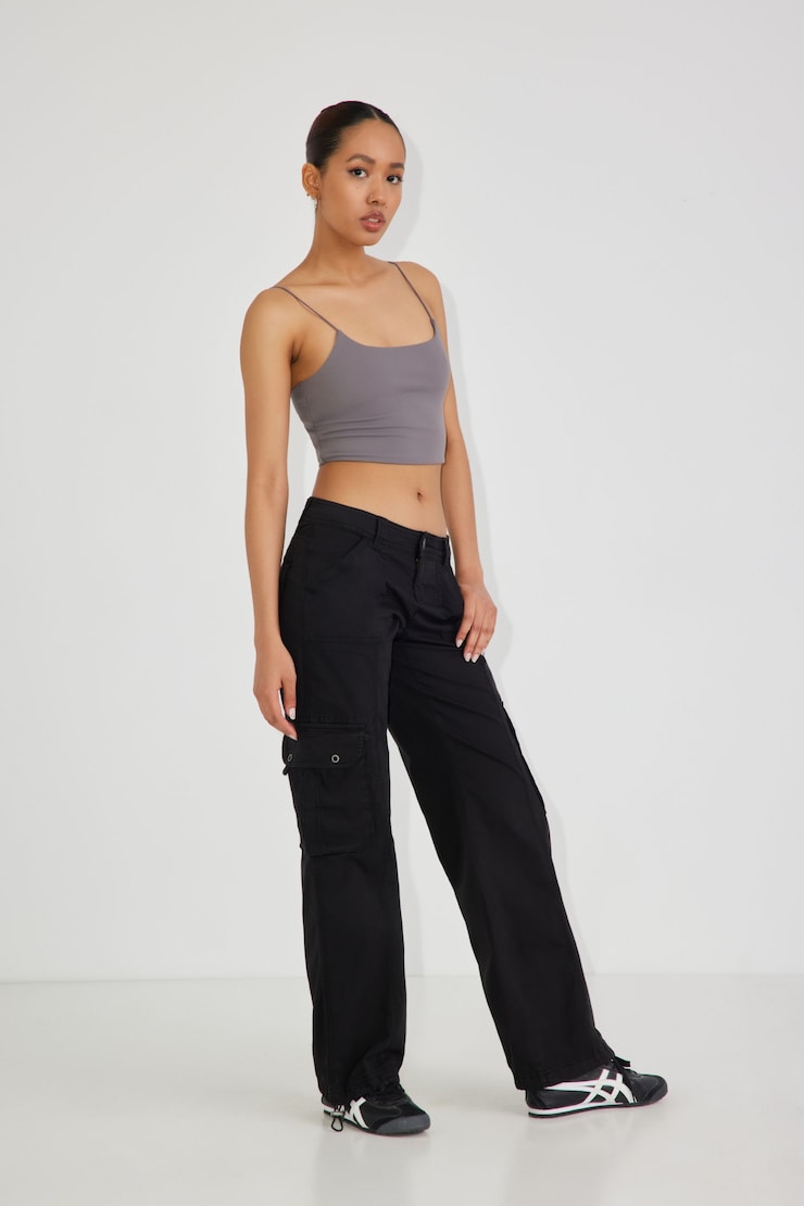 Chicago Low Rise Cargo Pant, Jet Black, large