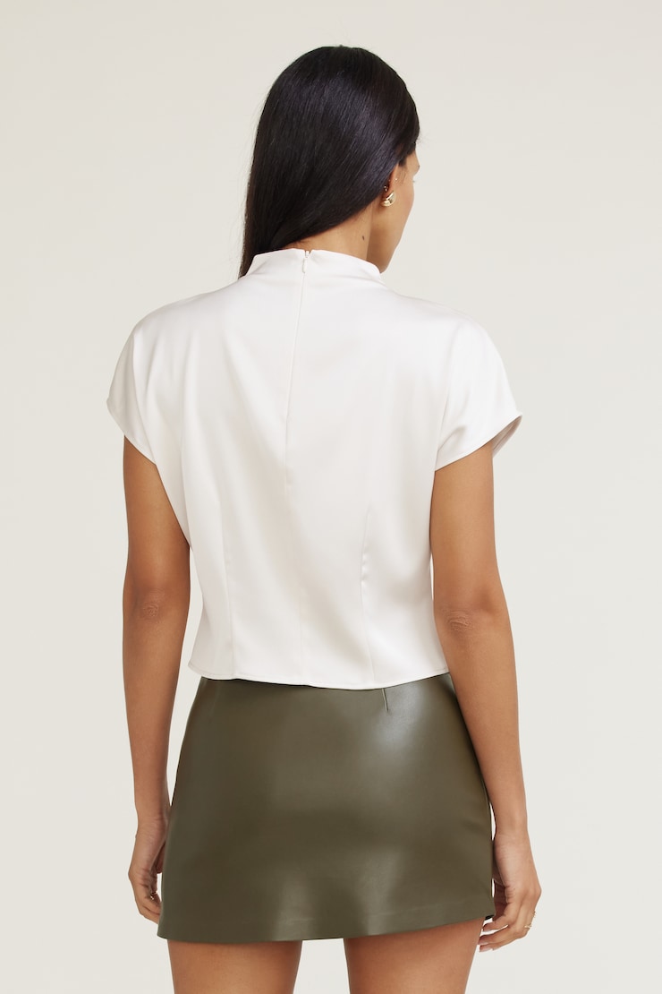 Ella Layered Satin Blouse Polished Pearl Beige large