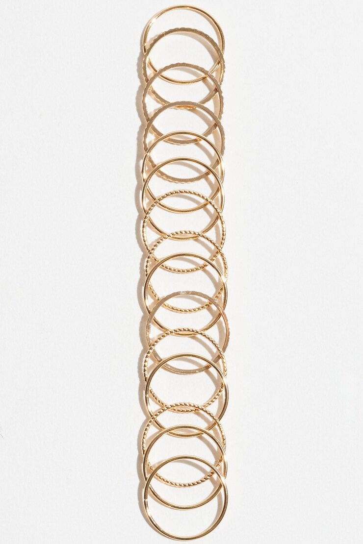 15-Pack Threadbare Rings Gold large