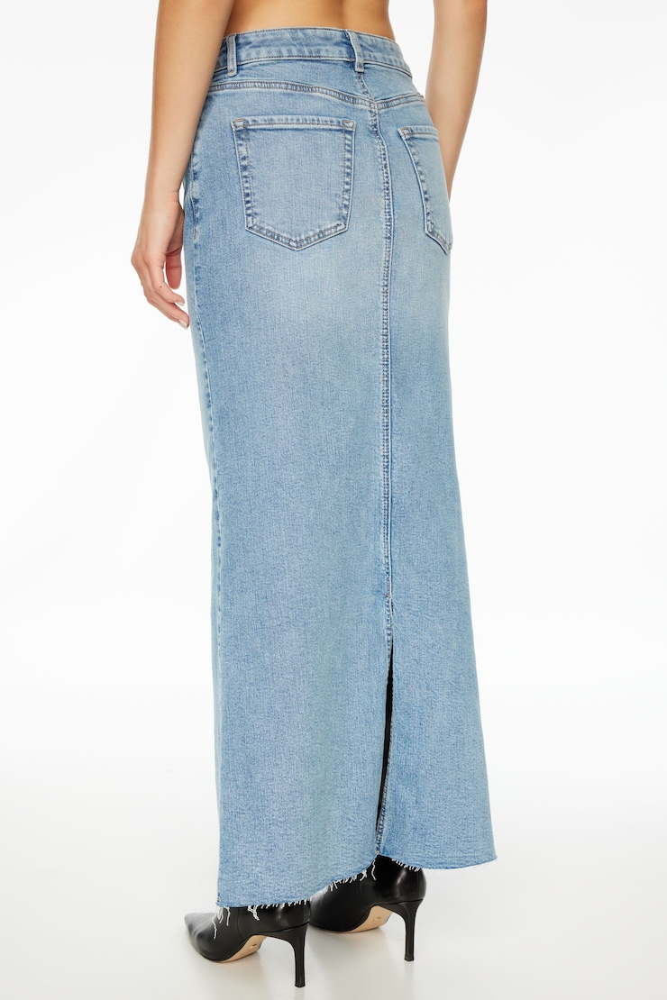 Denim Maxi Skirt Medium Indigo  large