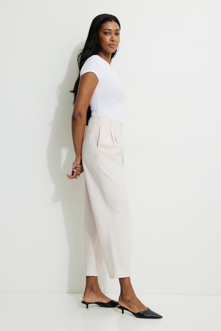 Straight High Waist Ankle Pants Polished Pearl large