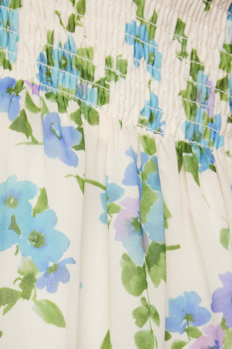 Delphine Smocked Mini Dress Blue floral large