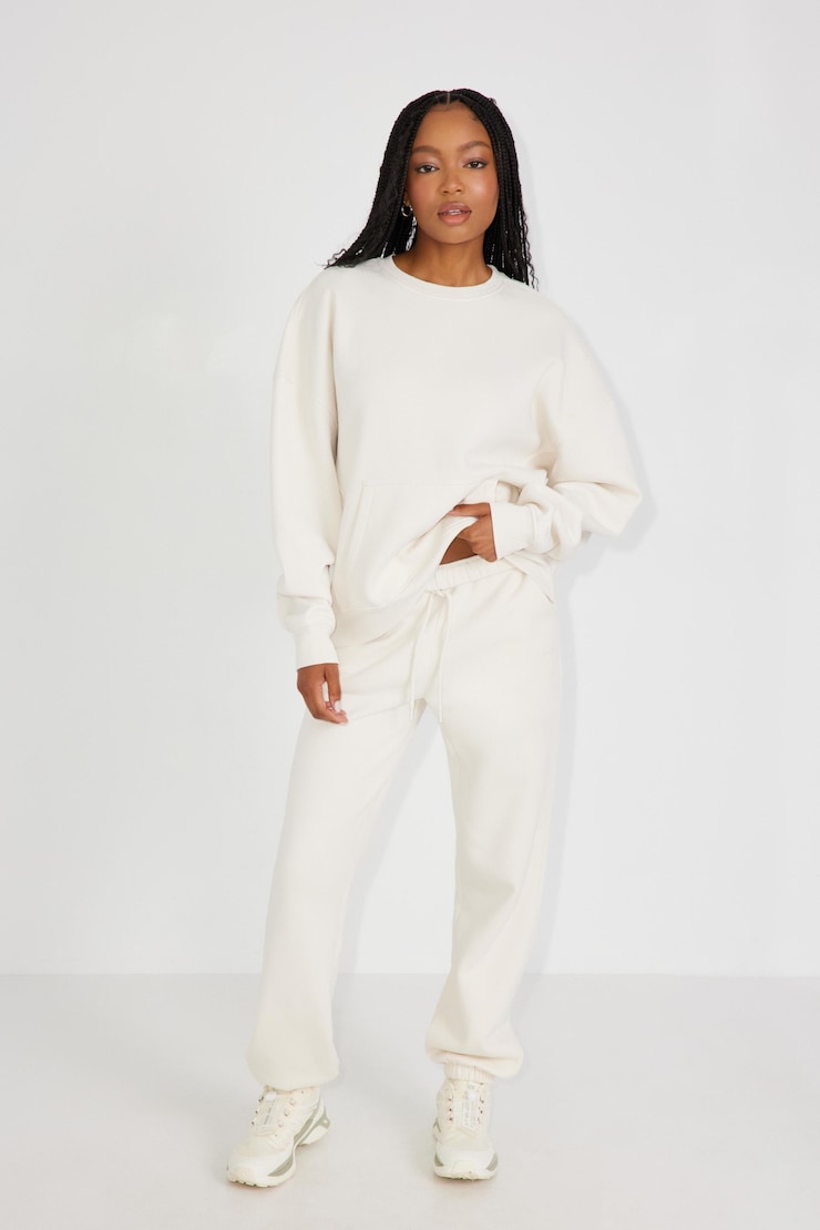 Elevated Crewneck Pocket Sweatshirt, Tofu Off-White, large