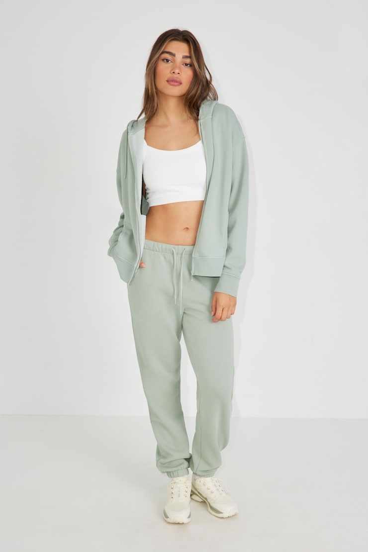 Elevated Bubble Zip Up Hoodie, Macaroon Mint Green, large