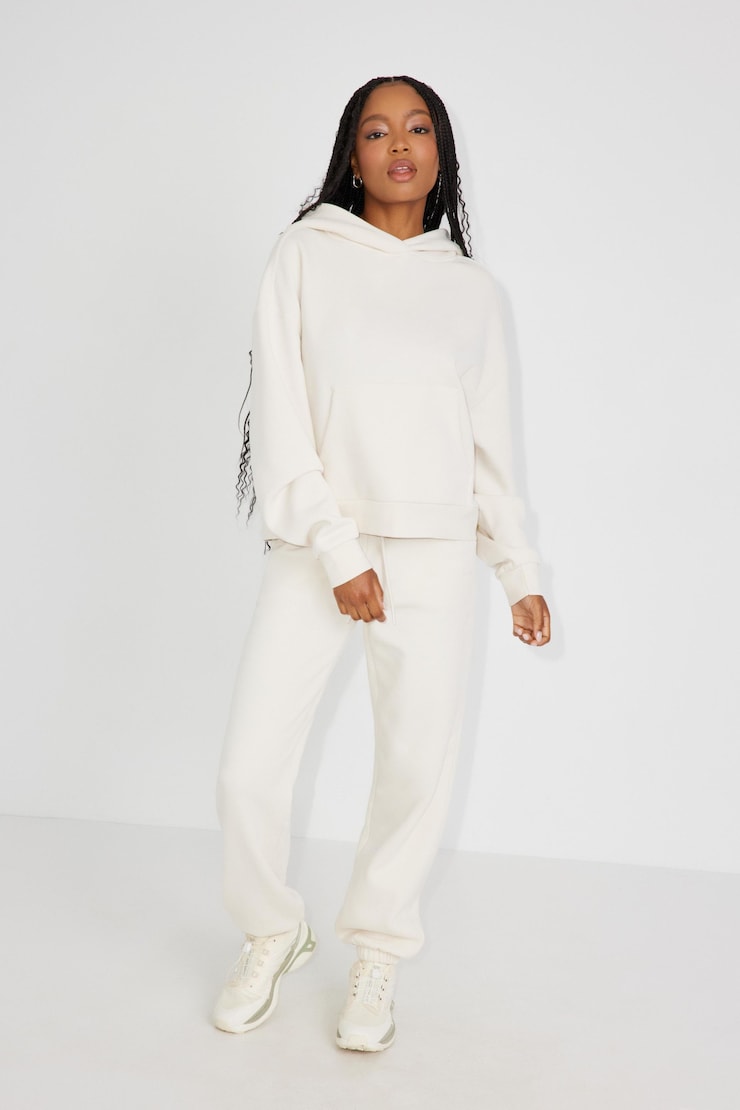 Elevated Boxy Hoodie, Tofu Beige, large