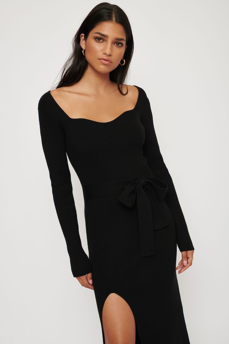 Bardot Sweater Dress Jet Black large