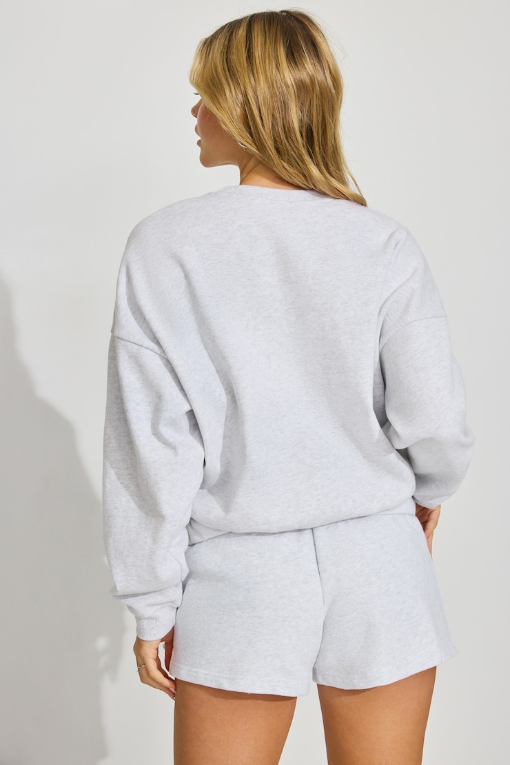 Sweatshirt à col rond UltraFleece, Mélange gris printanier, large