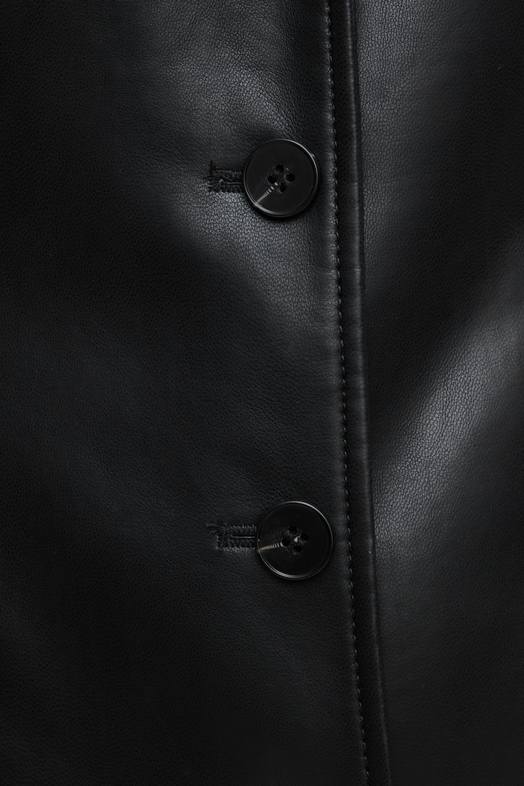 Faux Leather Trench Coat